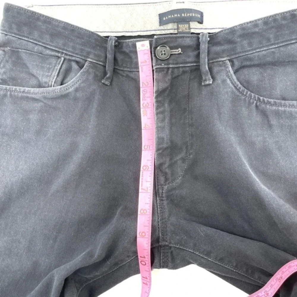 Banana Republic‎ Chino Pants Mens 32x32 Charcoal Gray Cotton Straight Fit Casual